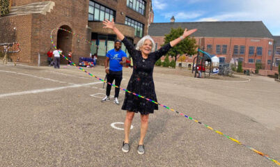 Ms. White playing at recess