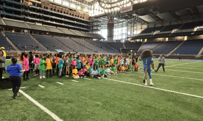 Kids at Lions stadium