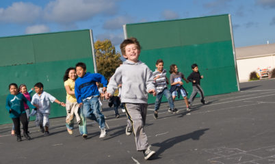 kids racing to recess